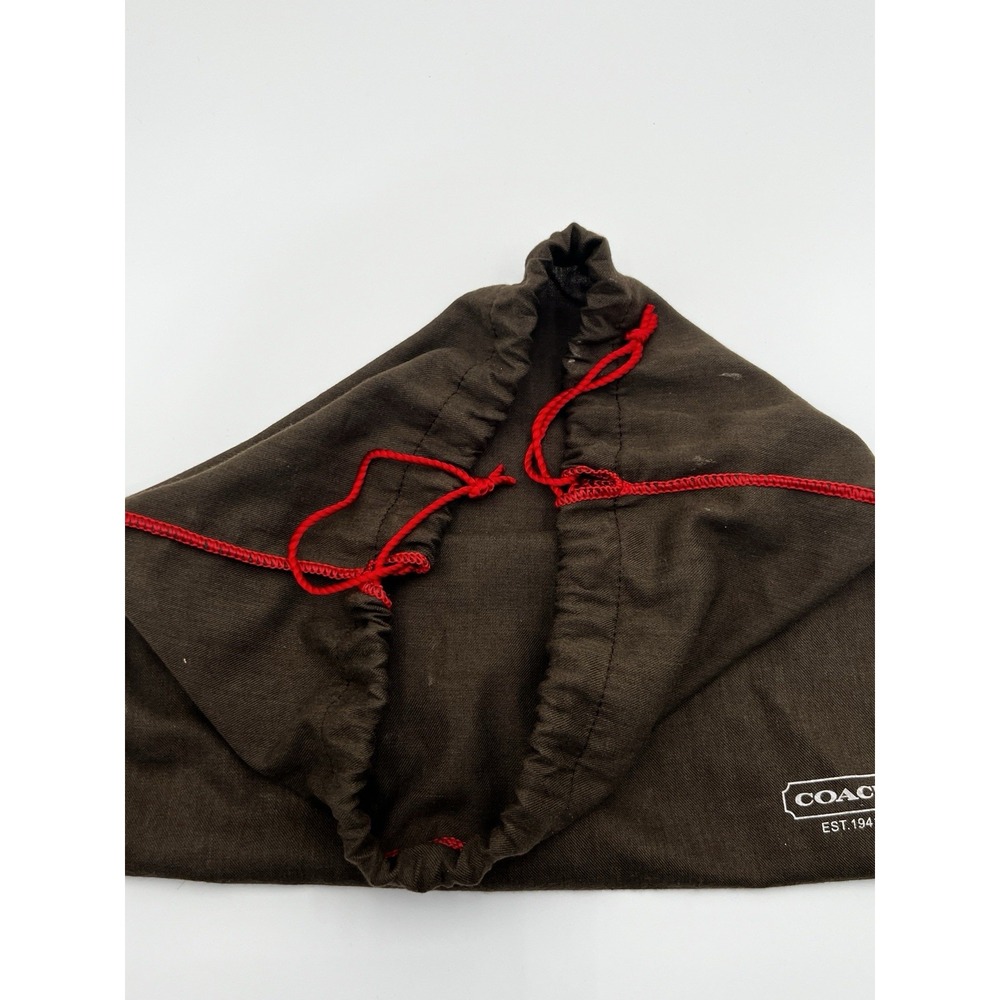 Coach Brown Dust Bag Red Drawstring Handbag Storage Protector Medium - Picture 2 of 4